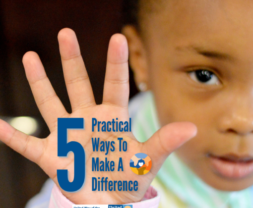 little girl holding up hand with text 5 practical ways to make a difference